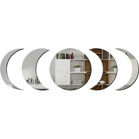 Bohemian Moon Mirror wall sticker set for wall decoration, living room, bedroom (1/4)