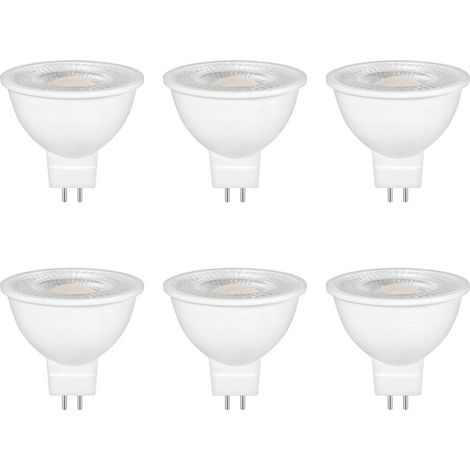 GU5.3 MR16 12V LED-Lampen, 5W (entspricht einer herkömmlichen 50W-Glühbirne), Warmweiß (2700K), 550LM, 38° Abstrahlwinkel, MR16 12V AC/DC LED-Spotlampen, nicht dimmbare Reflektorlampe, 6er-Pack [Energ (1/5)