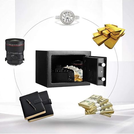CDC 6.6L Small Combination Safe Steel Safe with Digital Combination Lock, Comes with 2 Spare Keys for Storing Money, Jewellery (1/4)