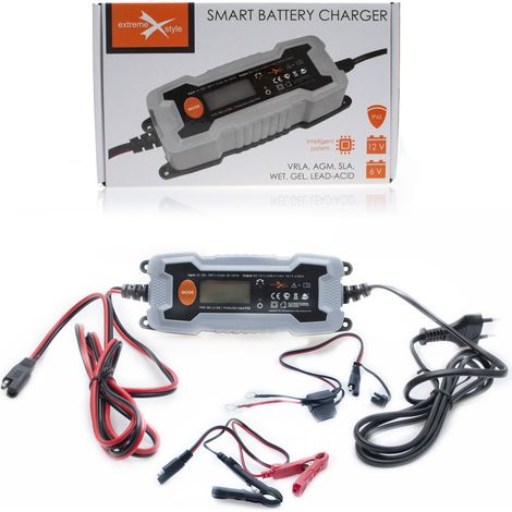 Caricabatterie intelligente Biketec per batterie di moto, auto, scooter e quad con accessori 6V/12V vvrla, AGM, VLA, SLA, EFB, WET, GEL, piombo-acido (EL) (1/2)