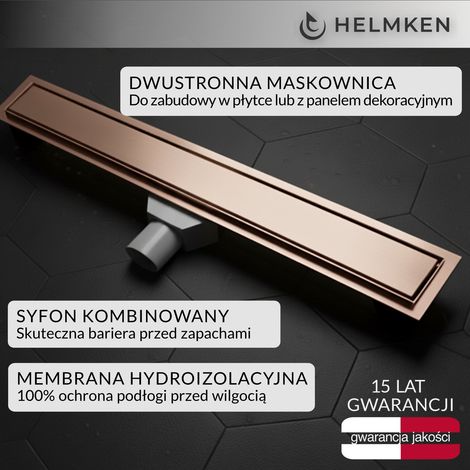 Desagüe lineal Helmken 37201704, 700x70 mm, oro rosa (1/5)