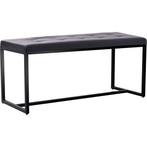 Banc Barci avec structure noire Noir Similicuir