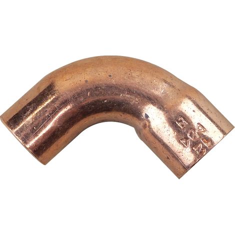 Raccord cuivre coudé 90 degrés à souder - Mâle / femelle grand rayon - Diamètre 12 mm (1/2)