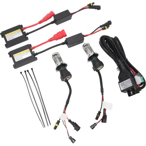 Phares au xénon 5500 lm, ampoule xénon H4 55 W, kit d'ampoules xénon HID pour tous les véhicules 12 V CC, blanc 6000 K (1/5)