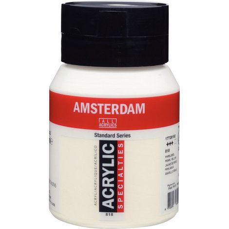 Peinture Acrylique - Jaune de perle - 818 - Amsterdam - Pot de 500ml (1/2)