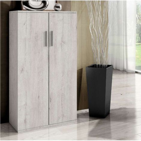 Armario zapatero 2 puertas Ariadna en color ártico. 60cm(ancho) 120cm(altura) 33cm(fondo) (1/2)