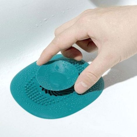 Bouchon De Vidange - Filtre Cheveux 2 En 1 - Silicone TPR Souple - Pour Baignoire Evier Lavabo - Lot De 4 (1/4)
