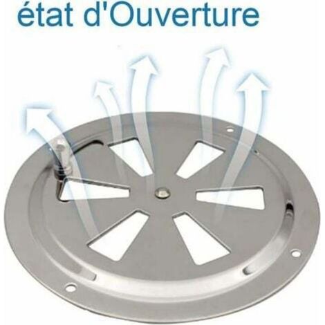Grille De Ventilation - Rond Acier Inoxydable 316 - Diamètre 125 mm - Réglable Pour Entrée Et Évacuation D Air - Intérieur Extérieur Bateau Caravane (1/4)