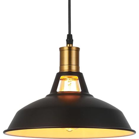 Métal Retro Suspensions Luminaires Industriel Edison Simplicité Lustre Vintage Plafonnier Suspension avec Abat-jour Brillant en Métal Style Nordique