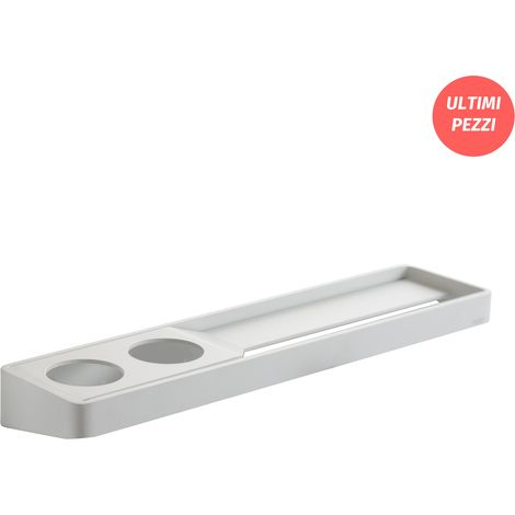 EVER Brunt mensola con porta salvietta e 2 fori a sx cm.60 bianco opaco codice prod: EVBR600SX (1/4)