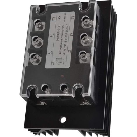 DC 5-32V jusqu'à AC 380V 40A 3-Phasen-SSR-Halbleiterrelais avec noir Kühlkörper