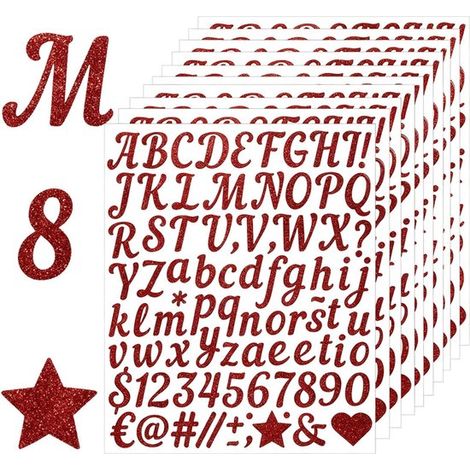 12 fogli di adesivi con lettere,adesivi con nomi dell'alfabeto,adesivi con lettere dell'alfabeto,adesivi per valigie,biglietti d'auguri,argento (1/5)