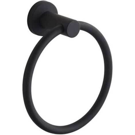 Anneau porte-serviette mural en acier inoxydable 304 pour salle de bain Noir (1/5)