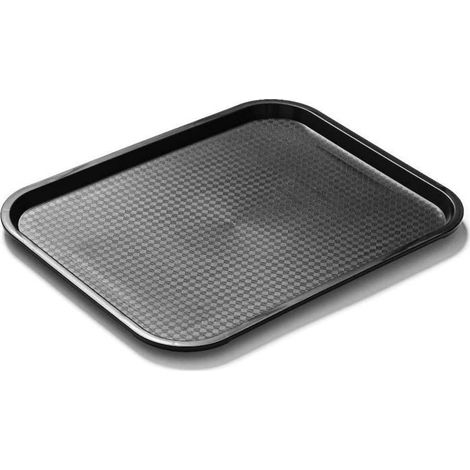 Plateau de service rectangulaire 1 unité Polypropylène noir Durable et lavable Pour restaurants (1/5)