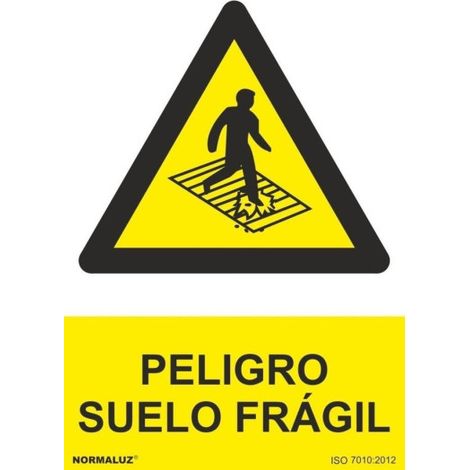 Señal Peligro Suelo Frágil Con Tintas UV | 200 x 300 mm - ADHESIVOS DE VINILO (1/2)