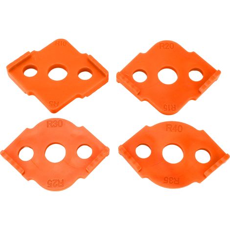 4 Pièces Gabarit d'Angle Rond ABS pour Défonceuse, Outil de Routage de Coins avec Jauge de Rayon, Orange (1/5)