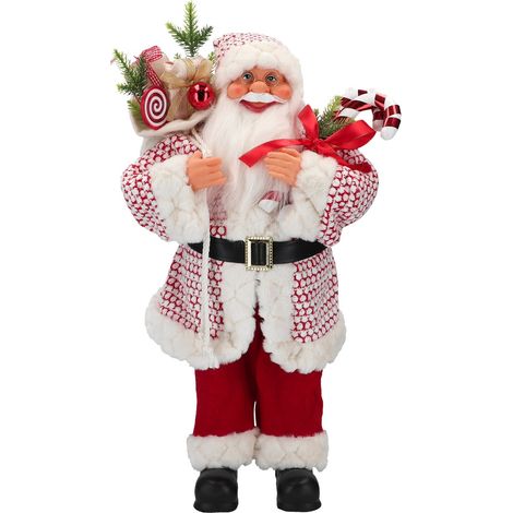 Babbo Natale decorativo color rosso e bianco con regali decorazione natalizia -60 cm (1/3)