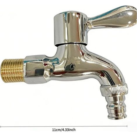 TAISHENGDA-Robinet de jardin en acier inoxydable 304, adaptateur pour robinets muraux d'extérieur, adapté aux jardins, balcons, balais à franges, éviers, etc. (T012, embout en cuivre, bec effilé, DN15 (1/5)