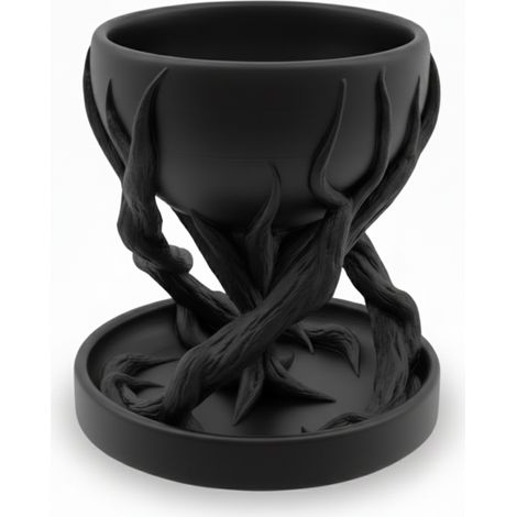 Vaso da fiori di design a spirale nera a forma di albero per piante