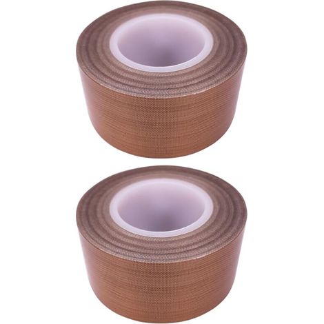 2x Ruban adhésif PTFE anti-adhérent haute température Bande Tissu de verre enduit Imprimante 3D Machine sous vide, marron 30mm x 10m (1/5)