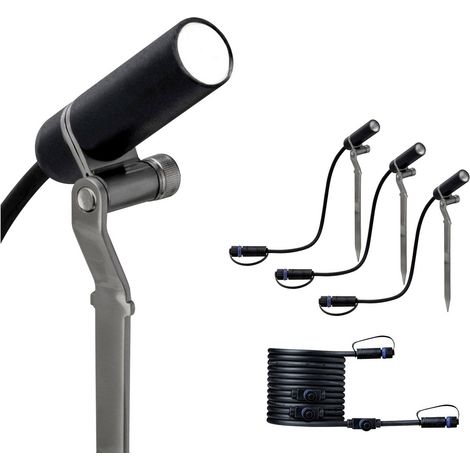 Paulmann Plantini 94156 Beleuchtungssystem Plug & Shine LED-Gartenstrahler-Erweiterung 3er Set LED