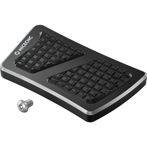 Talón del pedal de freno, aluminio duradero, agarre mejorado, negro (1/2)