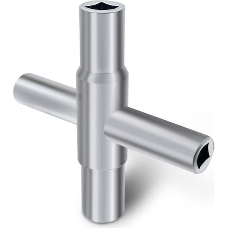 [NEVER USED] x 4-way silver steel threshold key for pipe faucet