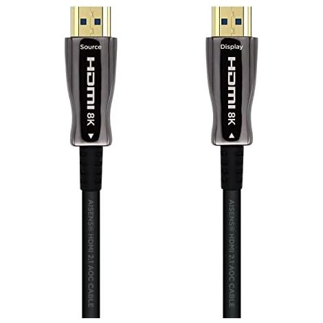 AISENS HDMI V2.1 AOC Ultra Alta Velocità / HEC 8k@60Hz 4k@120Hz 4:4:4:4 48Gbps, A/M-A/M, Nero, 50m (1/4)