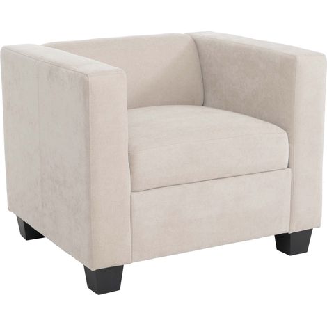 [NEUWERTIG] Sessel Lille, Loungesessel Polster-/Cocktailsessel, Nosagfederung Stoff/Textil Chenille (260g/m²) beige (1/5)