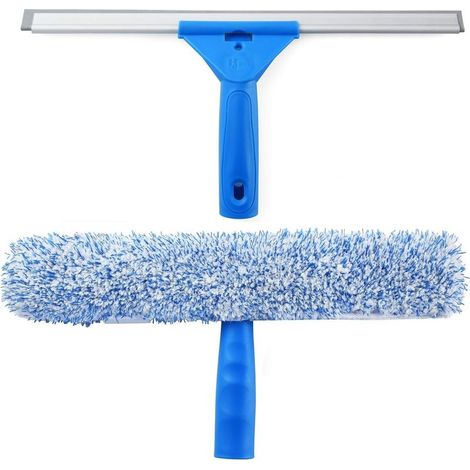 Squeegee to Glass Professional with Brush Microfiber, Width 35 cm, Squeegee Glass for Shower, bathroom, Car (1/5)