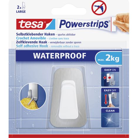 tesa Powerstrips Haken Large Waterproof weiß Haushaltsklebeband & Klebehaken (1/3)