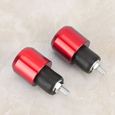 2Poignées Moto Universelles 18-22 mm Embouts de Guidon Ronds, Bouchons d'Équilibrage, Rouge Rosé (1/3)