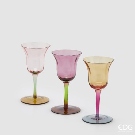 EDG Enzo De Gasperi Portacandela Tulipano Lux H 15 Cm D 7,5 Cm  3 Ass. Multicolor 1 Pz (1/4)