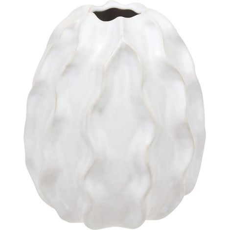 Vase Design en Céramique "Sandri" 17cm Blanc