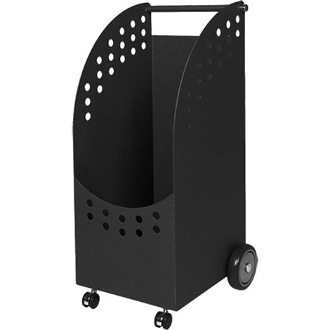 Chariot à bûches noir – Largeur 30,5 cm – Hauteur 79 cm – Panier à bûches pour rangement élégant et transport pratique – Lienbacher