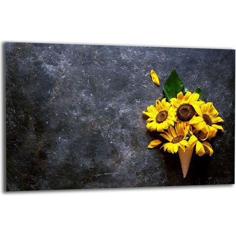 PLAQUE DE PROTECTION EN VERRE POUR CUISINIÈRE 80x52 FLEURS (1/5)