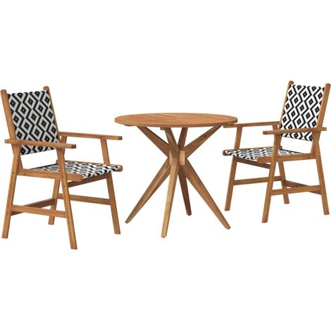 Juego de comedor de jardín 3 piezas madera maciza de acacia vidaXL (1/5)