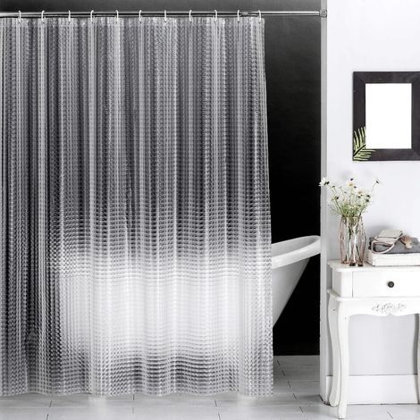 Transparent shower curtain, mildew-resistant and waterproof, suitable for bathtubs and bathrooms 180x200 (1/5)