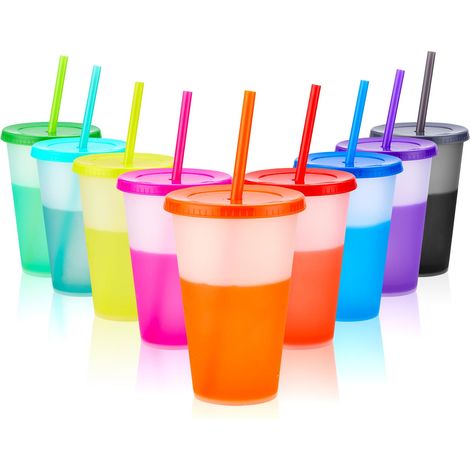 Tasse à Boissons Froides avec Paille (1/5)
