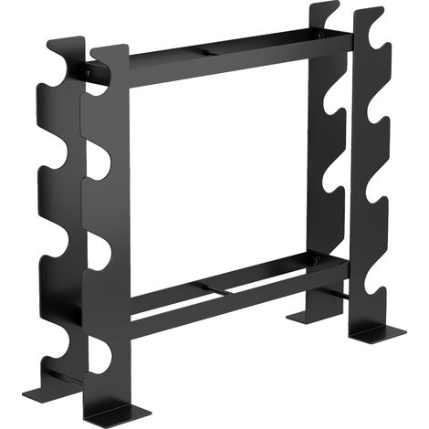 Porta Pesi e Rastrelliera Manubri 70x21x55 cm a 4 Ripiani Carico 200kg in Acciaio Nero (1/5)