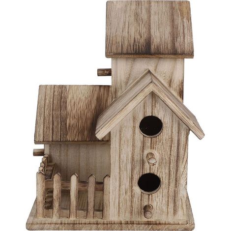 Nichoir en Bois pour Jardin - Petite Maison d'Oiseaux Extérieure, Décoration et Abri pour Oiseaux de Compagnie