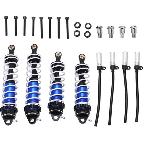 Amortisseurs avant arrière ZD Racing DBX07 1/7, ressorts et absorbeurs aluminium bicolore bleu noir pour modèles RC. (1/5)
