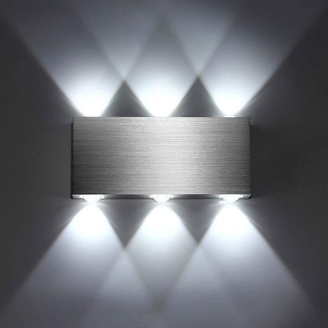 Applique murale LED 18 W — Luminaire carré moderne en aluminium, éclairage haut/bas, idéal pour chambres et bureaux (Blanc froid) (1/5)