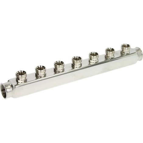 Nourrice de distribution individuelle 7 circuits 1'' FF x 3/4'' eurocône