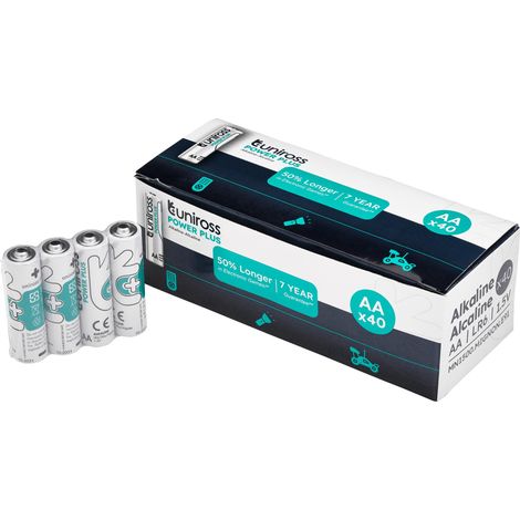 Draper 21609 Uniross LR6 AA Power Plus Alkaline Batteries (Pack of 40) (1/2)