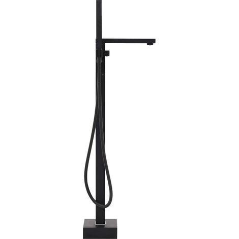 Robinet de baignoire sur pied Noir Acier inoxydable 90 cm