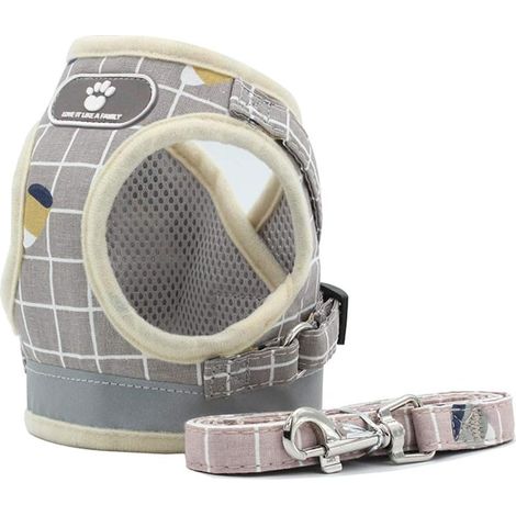 1 Harnais, maille douce, bandes réfléchissantes, ajustable, pour chien chat petite taille (1/5)