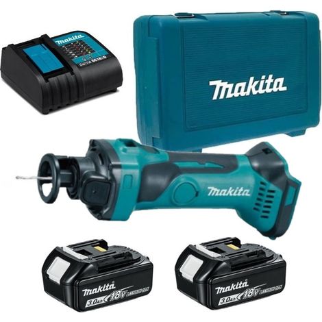 Makita DCO180RFJ Affleureuse plaque de plâtre 18V Li-Ion Ø 6,35 mm LXT + 2 x 3.0Ah Batterie + chargeur en coffret