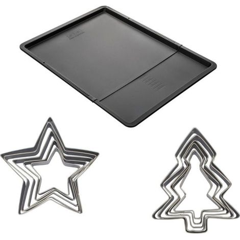 Set mit ausziehbarem Backblech und 10 Weihnachts-Ausstechformen - ZENKER