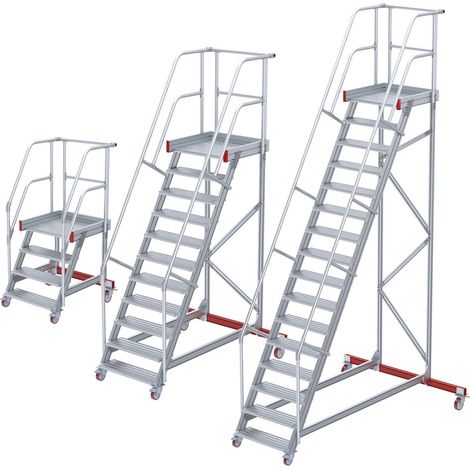 Euroline 513 Wartungsbühne 60° 600mm Stufenbreite 10 Stufen Stahl Gitterrost